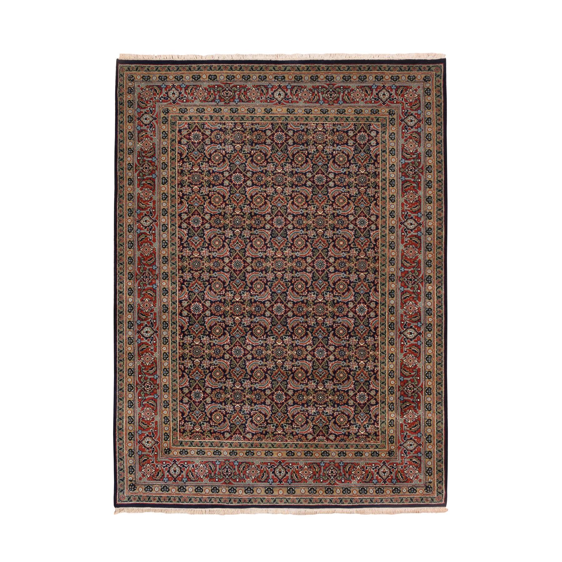 Transitional Silk Hand-Knotted Area Rug 5'1